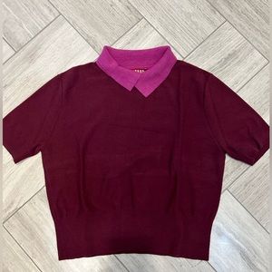 Staud two tone knit top size M